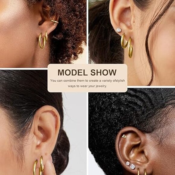 18k Gold Plated Hoop Earrings,hoop earrings for women - Picture 5 of 5